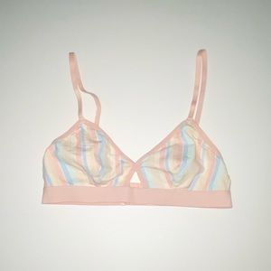 Cute pastel colored rainbow bralette